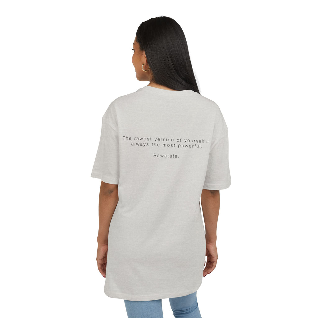 Minimalist Oversized Tee – 'The rawest version of yourself is always the most powerful.'