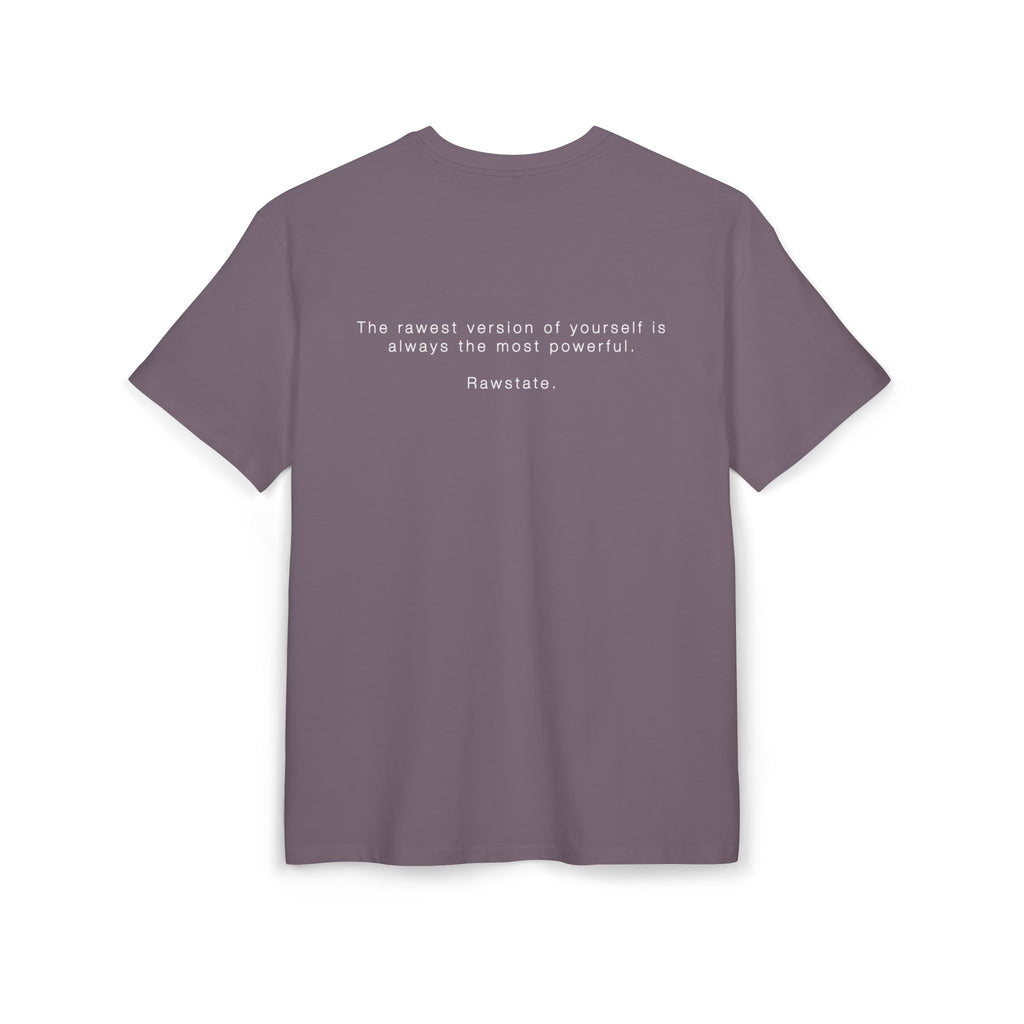 Minimalist Oversized Tee – 'The rawest version of yourself is always the most powerful.'