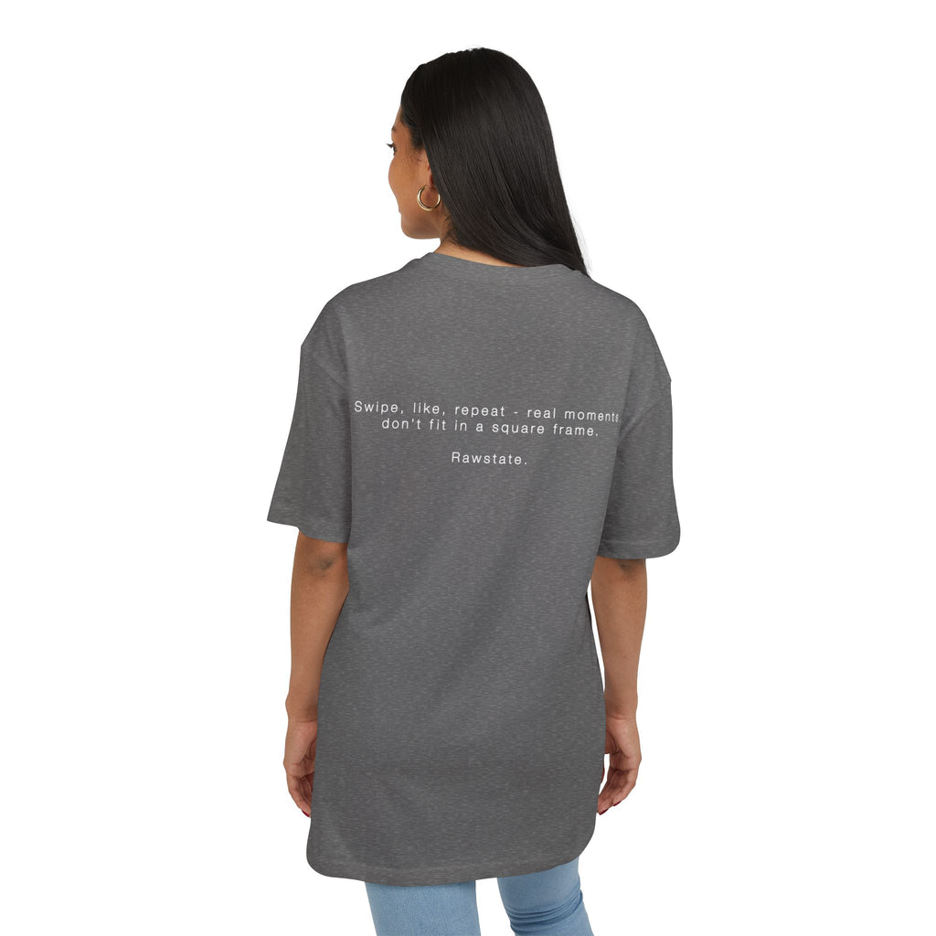 Minimalist Oversized Tee – 'Swipe. like. repeat'