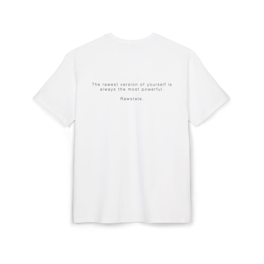 Minimalist Oversized Tee – 'The rawest version of yourself is always the most powerful.'