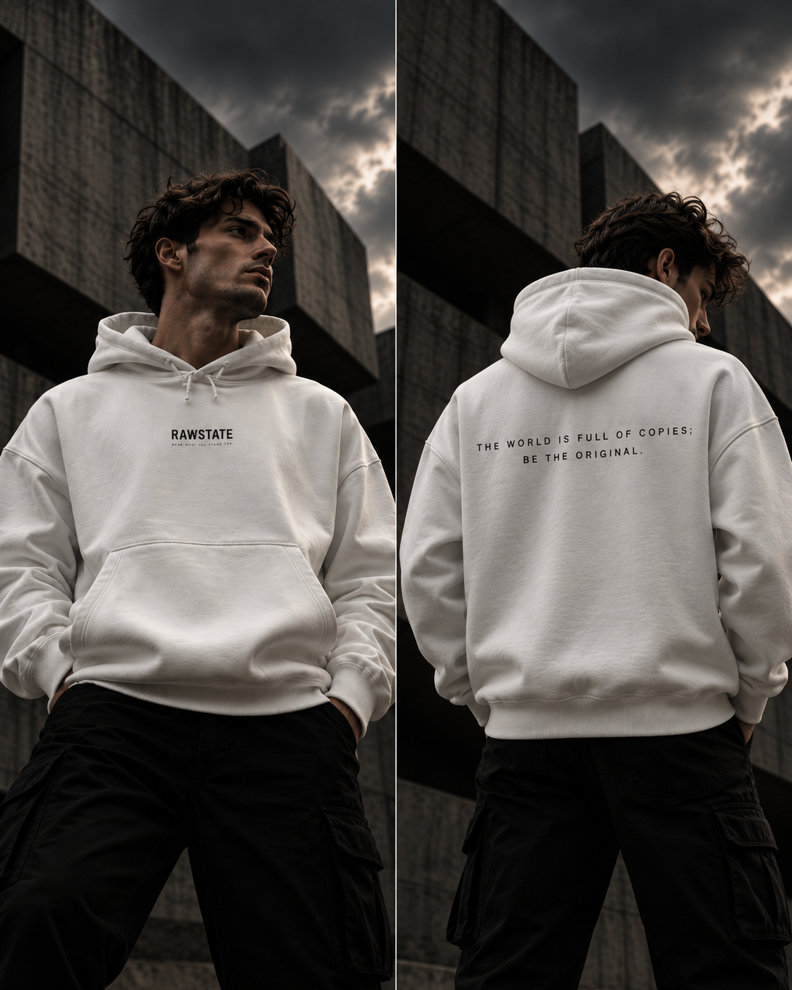 Rawstate 'The world is full of copies; be the original' Unisex Hoodie