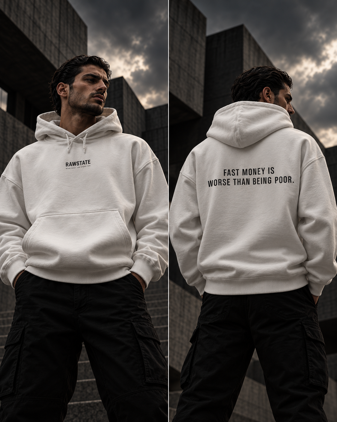 RAWSTATE 'Fast money is worse than being poor ' Unisex Hoodie